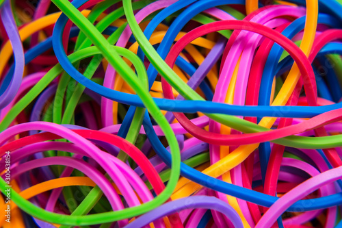 Colorful rainbow colors rubber bands
