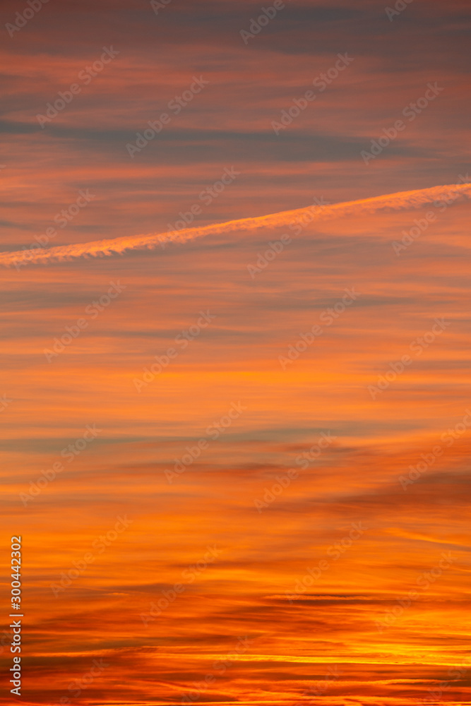 Sunset striped orange sky