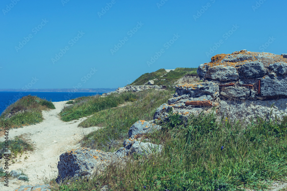 Landscape background- aged architecture Landscape background- aged architecture
