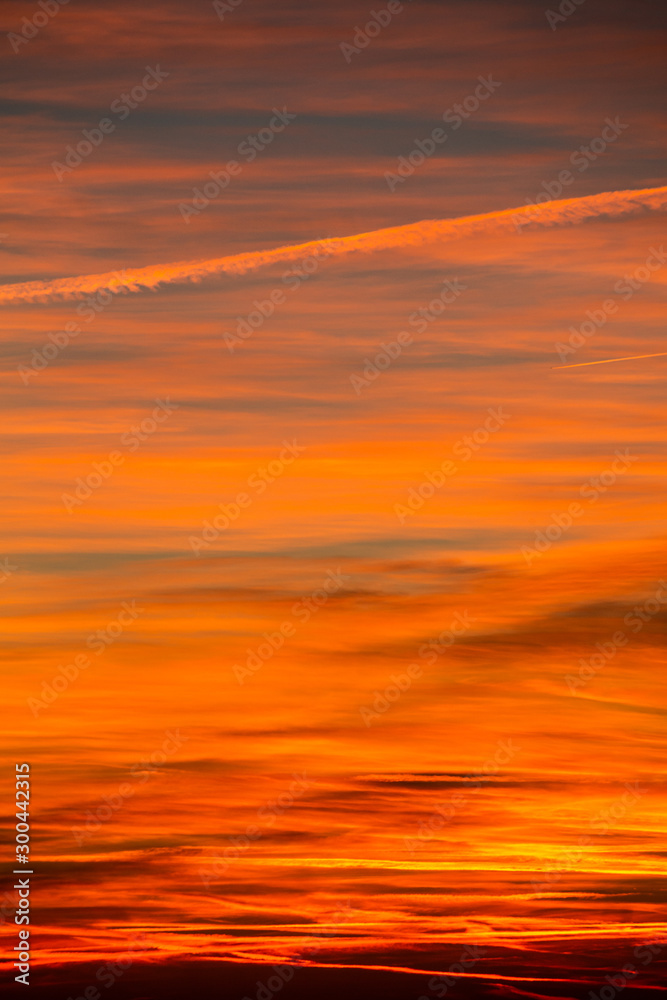 Sunset striped orange sky