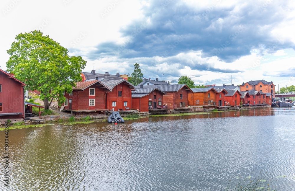 Obraz premium The city of Porvoo.Finland. Old town. Travel europe. Scandinavia.Park fores.