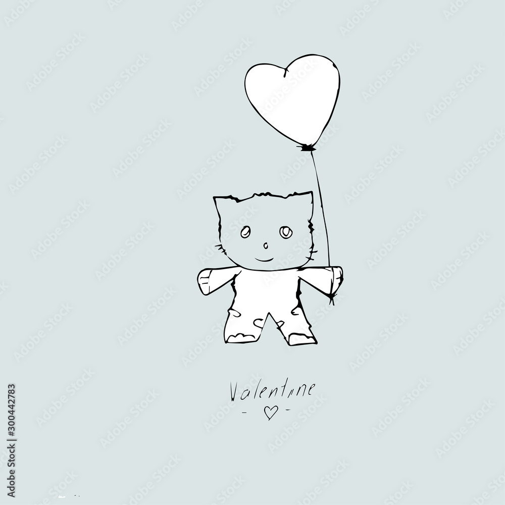 Obraz premium Valentine card, Hand drawn