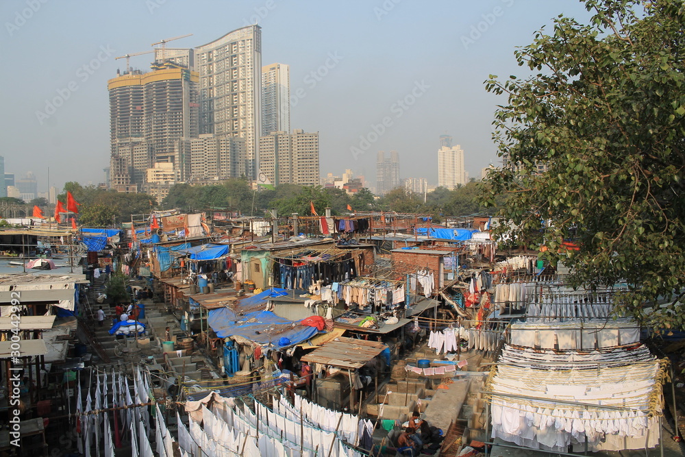 Fototapeta premium washers in Dhobi Ghat, Mumbai, India