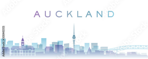 Auckland Transparent Layers Gradient Landmarks Skyline