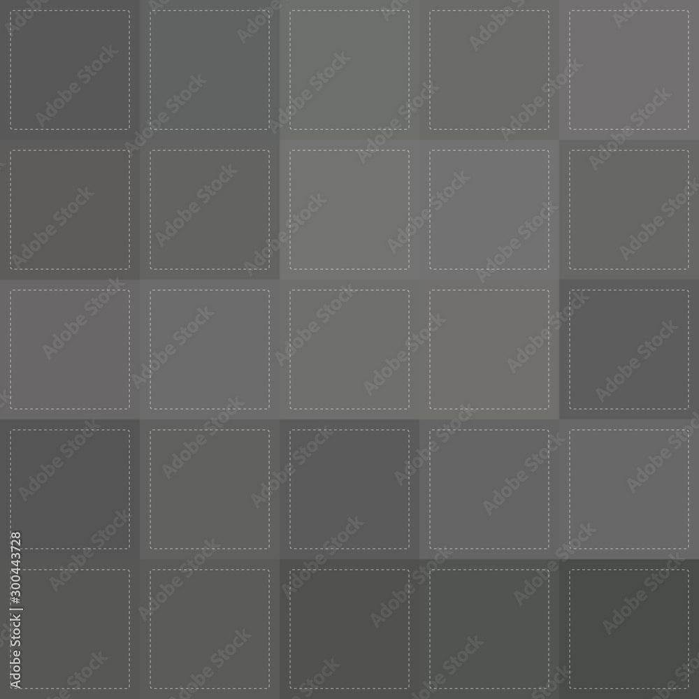 Simple gray seamless pattern. Looks like patchwork with stitches. Good for paper napkins, decorative paper, tablecloth.