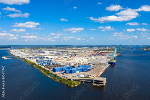 Large import / export terminal island in Jacksonville Florida. 