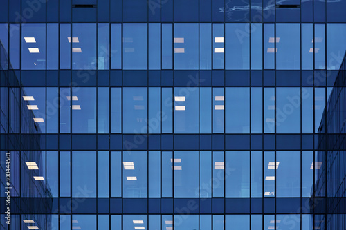 Modern glassy office building with nice light reflection