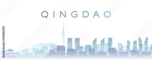 Photos Qingdao Transparent Layers Gradient Landmarks Skyline