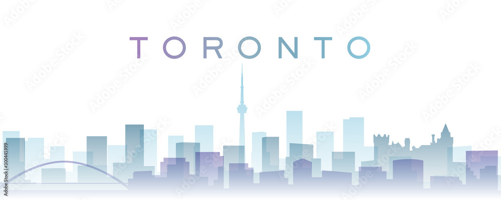 Toronto Transparent Layers Gradient Landmarks Skyline
