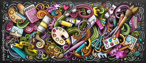 Dekoracja na wymiar  artysta-dostaw-kolor-ilustracji-doodle-sztuk-wizualnych