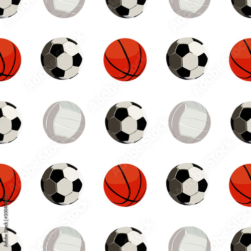 Sport game balls pattern vector illustration