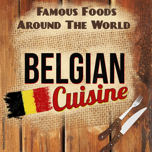 Belgian cuisine retro style poster
