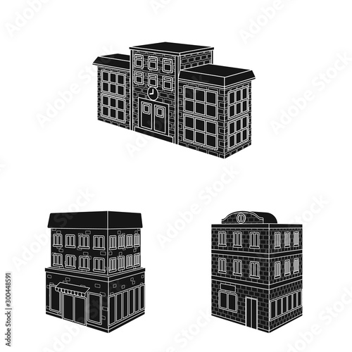 Isolated object of architecture and estate sign. Collection of architecture and build stock symbol for web.