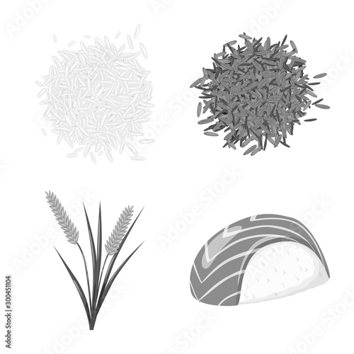 Vector illustration of food and organic symbol. Collection of food and agricultural vector icon for stock.
