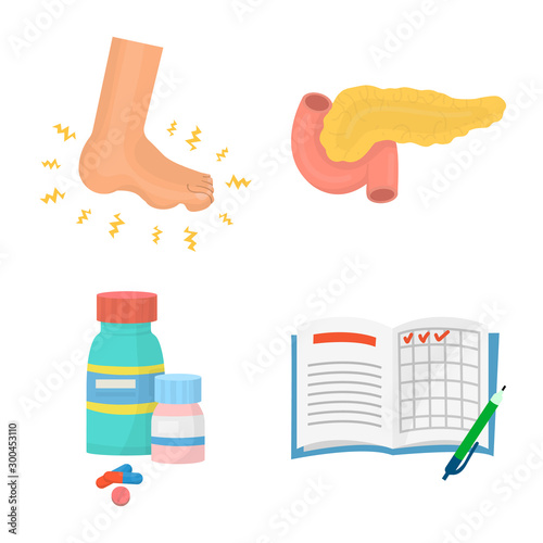 Isolated object of mellitus and diabetes sign. Collection of mellitus and diet vector icon for stock.