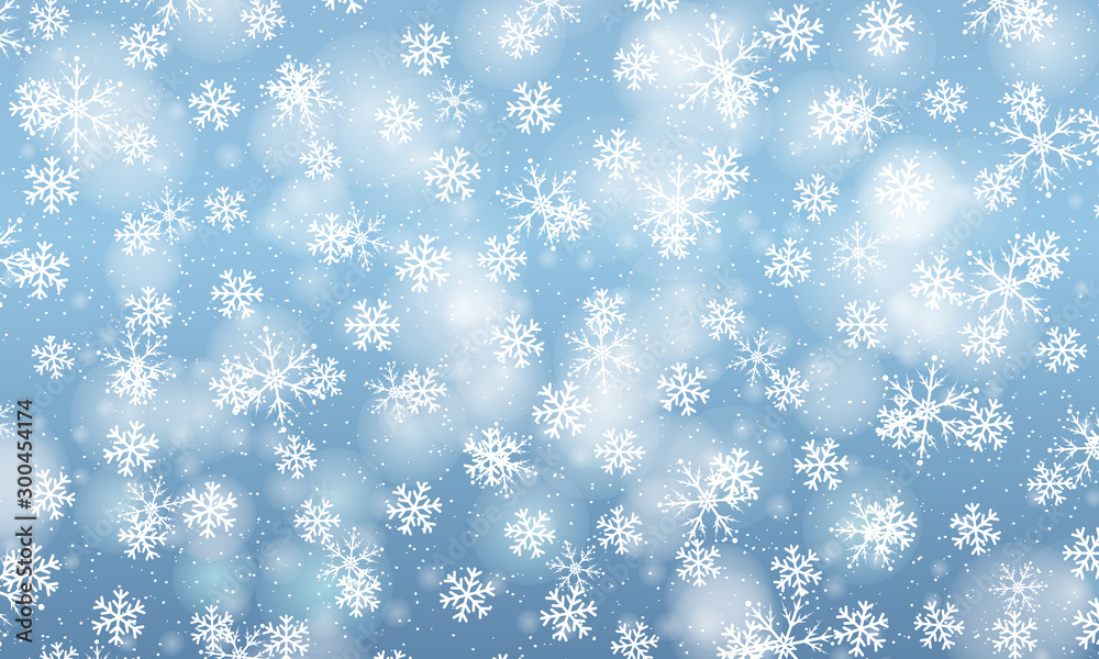 Falling snow background. Vector illustration