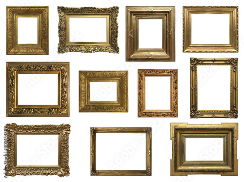 Fototapeta Naklejka Na Ścianę i Meble -  Assortment of art golden frames 
