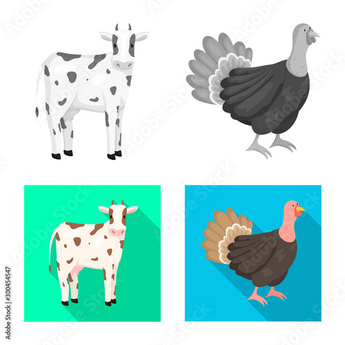 Isolated object of breeding and kitchen sign. Collection of breeding and organic vector icon for stock.