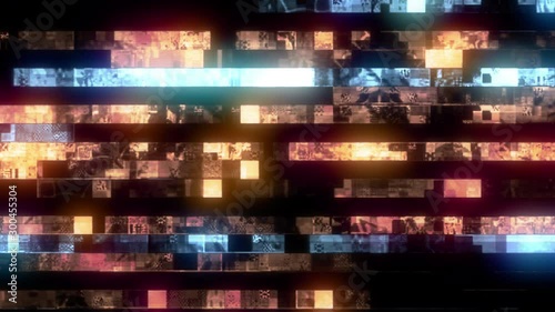 Video Background 2466: Futuristic data glitch flickers and shifts (Loop).
