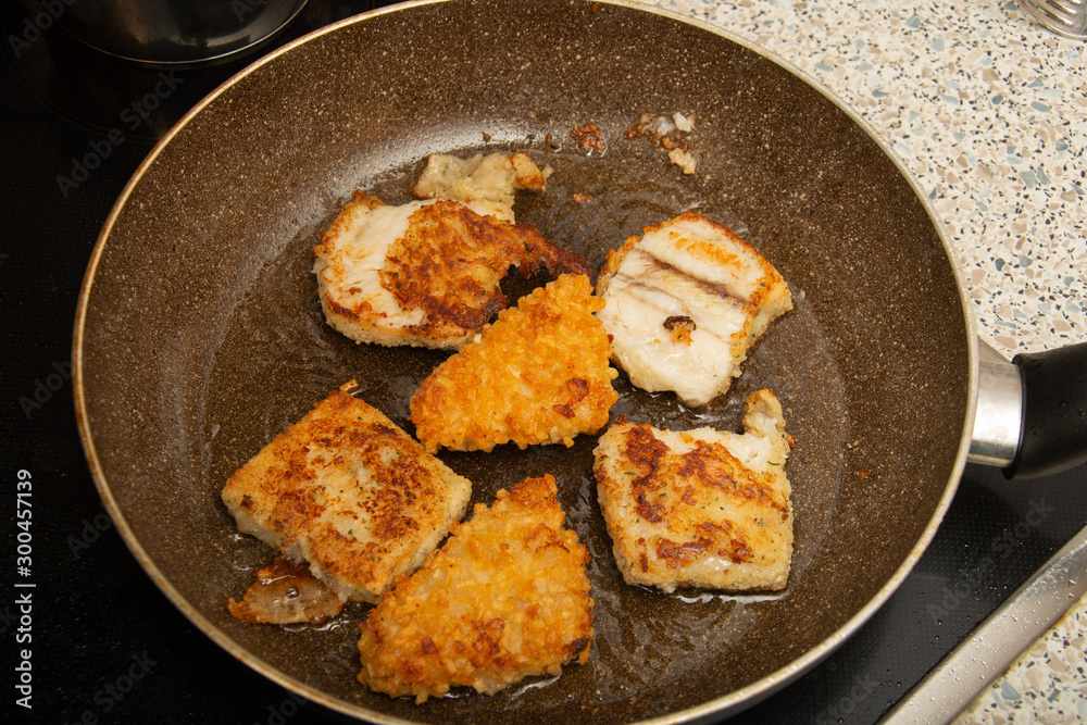 fish with egg and potatoes in the tray fish with egg and potatoes in the tray