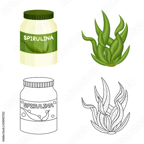 Vector illustration of protein and sea logo. Set of protein and natural vector icon for stock.