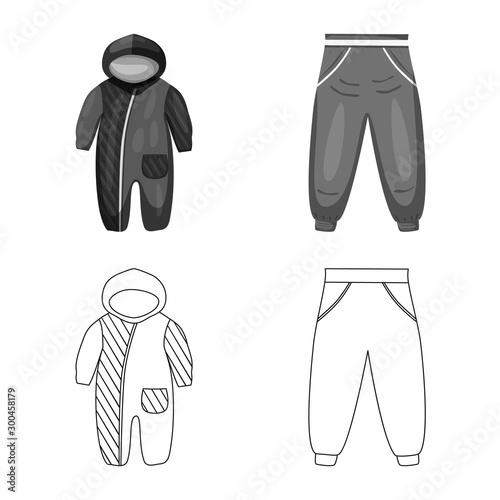 Vector design of fashion and garment sign. Collection of fashion and cotton stock symbol for web.