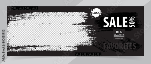 Trendy editable template banner for social networks posts,