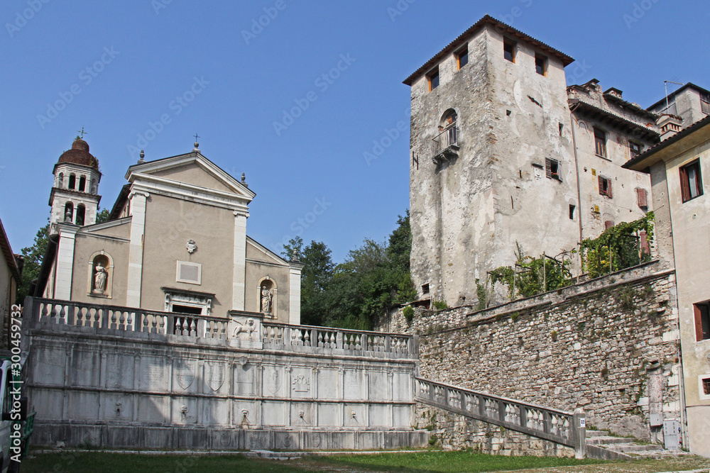 Feltre: la chiesa dei Santi Rocco e Sebastiano, le fontane Lombardesche e il castello di Alboino