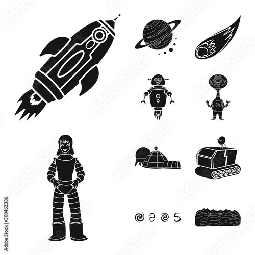Vector design of colonization and sky symbol. Set of colonization and galaxy stock symbol for web.