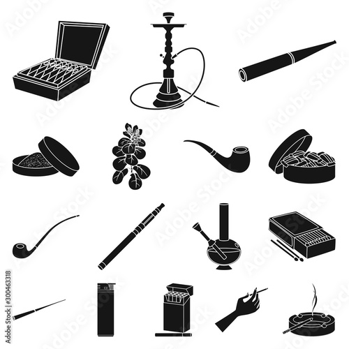 Vector illustration of anti and habit sign. Collection of anti and tobacco vector icon for stock.