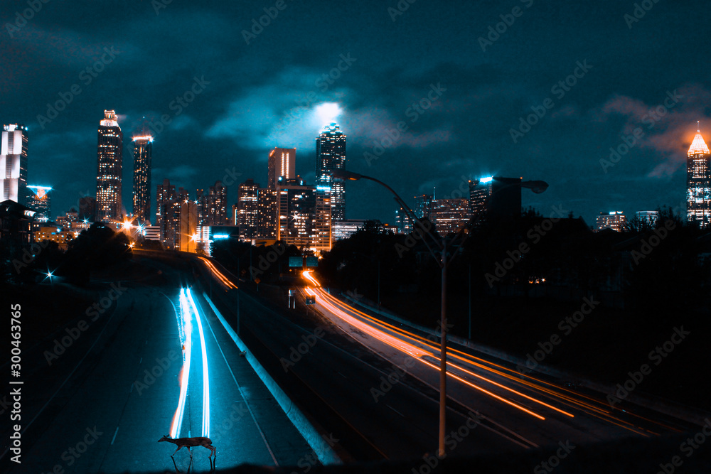 Fototapeta premium Nachts in Atlanta