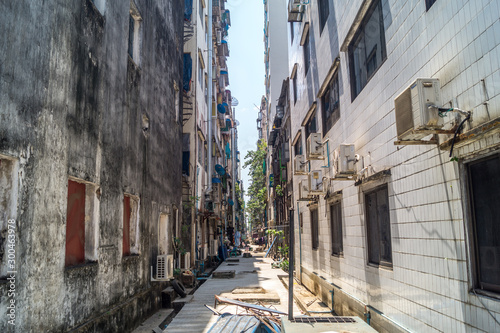 backalley street in rangun myanmar photo