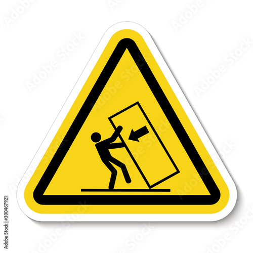 Body Crush Tip over Hazard Symbol Sign Isolate On White Background,Vector Illustration EPS.10