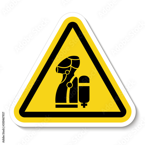Wear SCBA (Self Contained Breathing Apparatus) Symbol Isolate On White Background,Vector Illustration EPS.10