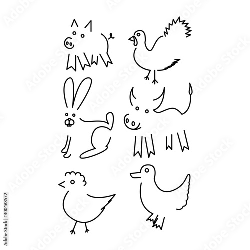 Farm animals icon vector illustration isolated