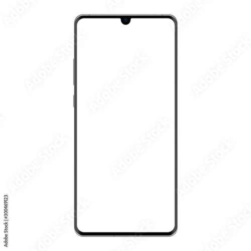 New version of frameless modern smatphone. Cell phone smart phone realistic mockup vector illustration.