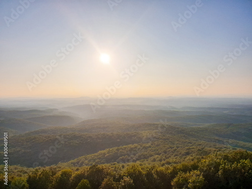 sunset in the mountains  Petrova Gora  Croatia