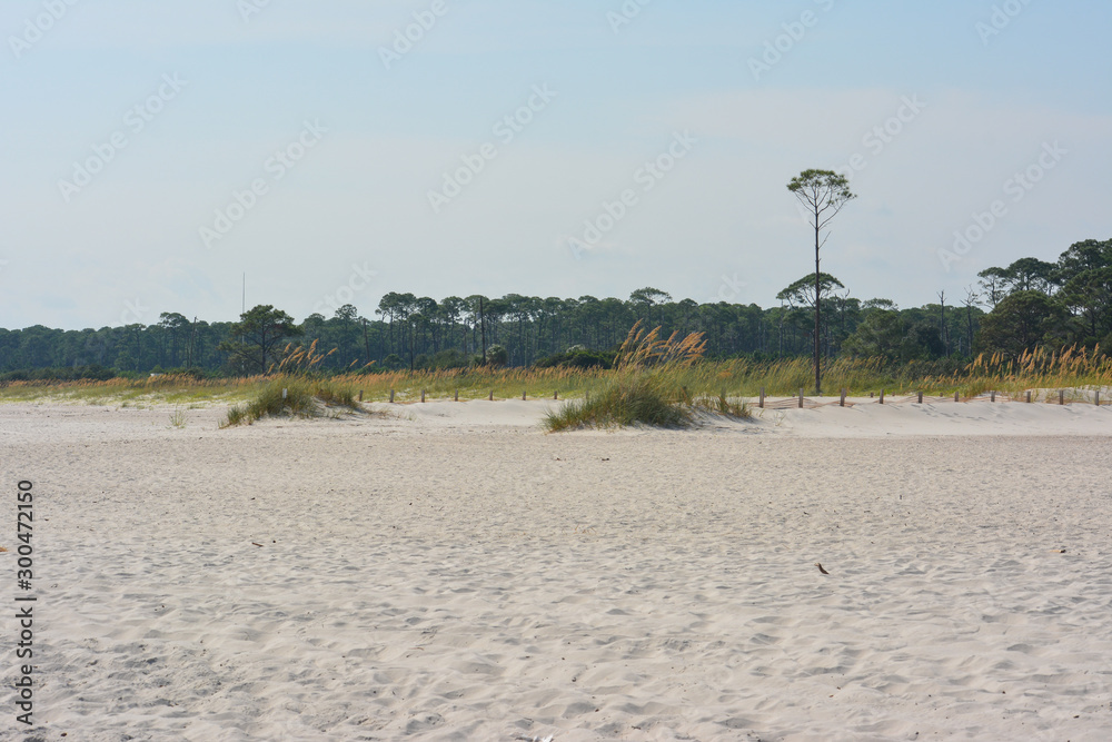 White sand beach on Dauphin Island, Alabama