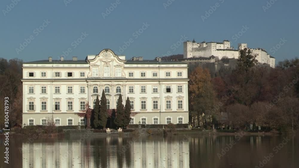 Leopoldskron castle in autumn, Salzburg in Austria Leopoldskron castle in autumn, Salzburg in Austria