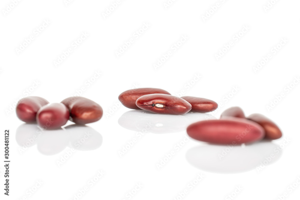 Lot of whole natural fresh red kidney beans isolated on white background Lot of whole natural fresh red kidney beans isolated on white background