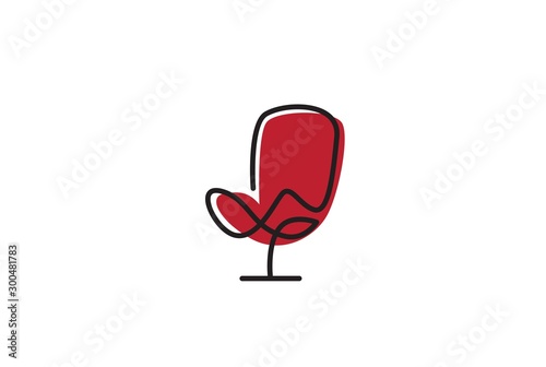 Simple minimalist furniture interior logo design with flat vector graphics