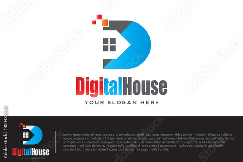 digital home logos, future technology icons, smart home Logo designs. Electronic network chip control icon. vector illustration elements