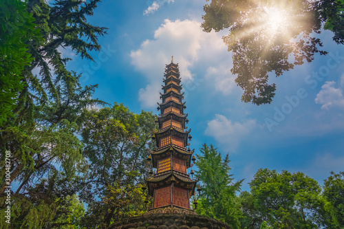 Obraz na płótnie Thousand Buddha Pagoda in Chengdu w salonie