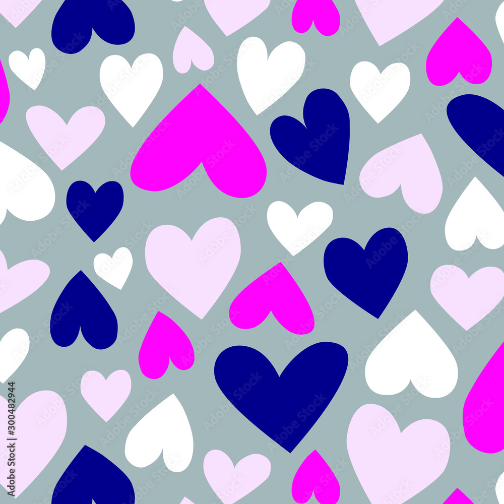 vector seamless background pattern with hearts  for wrapping paper, greeting cards, posters, invitation, wedding and Valentines cards.