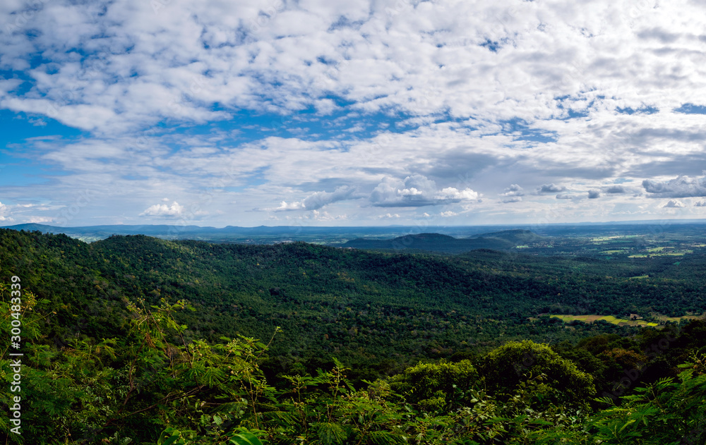 panorama of mountains against clouds,view point of Pha Dong Ko, song dow district,sakon nakhon province,thailand panorama of mountains against clouds,view point of Pha Dong Ko, song dow district,sakon nakhon province,thailand