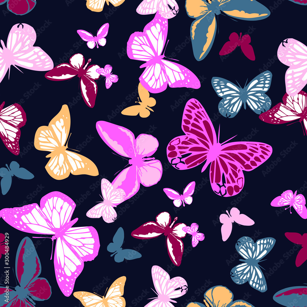 Fototapeta premium vector seamless background pattern with Butterfly for wrapping paper, greeting cards, posters, invitation