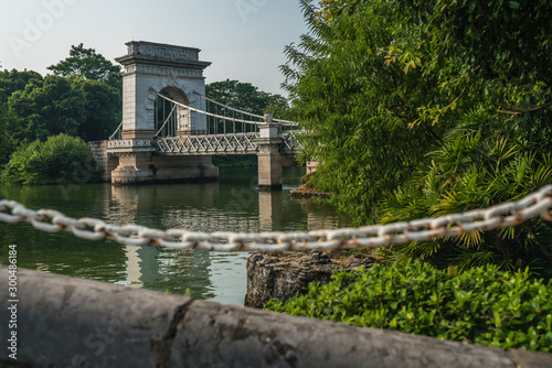 Bridge on the river estuary of Rong Lake photo