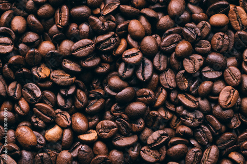 Pile of roasted coffee beans