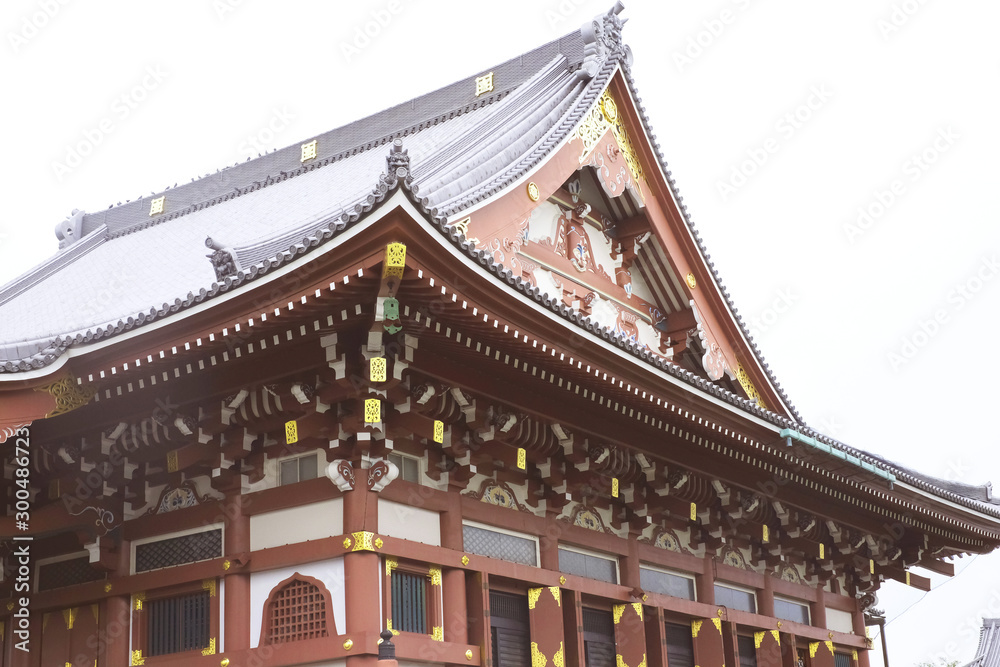 Fototapeta premium Close up brown color temple in Japan