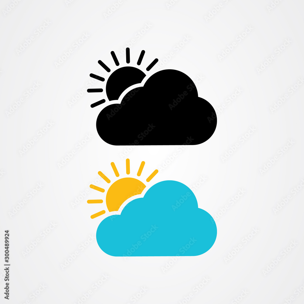 The sun and cloud icon vector design The sun and cloud icon vector design